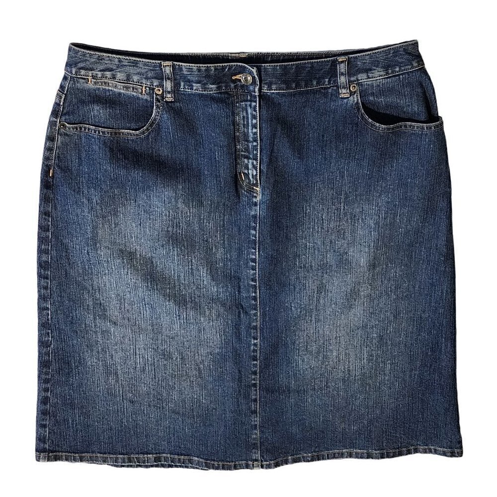 Talbots Woman Petites denim skirt size 18W stretch mini
